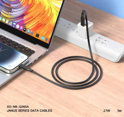 Dátový a nabíjací kábel USB-C - Lightning XO Design NB-Q265A, 27W, 1m, čierny