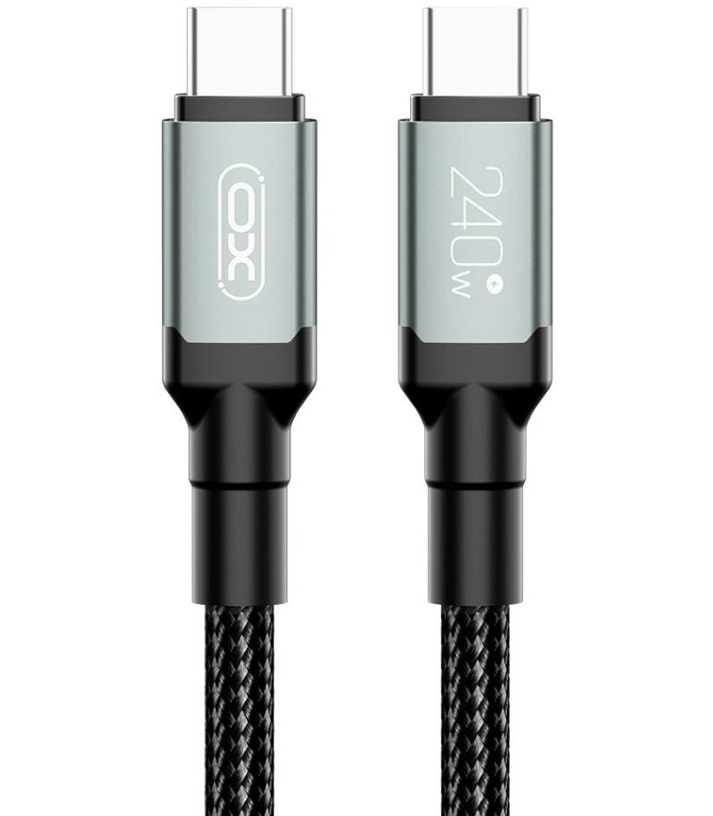 Dátový a nabíjací kábel USB-C - USB-C XO Design NB-Q264A, 240W, 1m, čierny