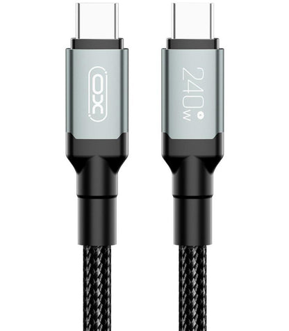 Dátový a nabíjací kábel USB-C - USB-C XO Design NB-Q264A, 240W, 1m, čierny