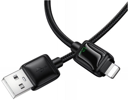 Dátový a nabíjací kábel USB-A - Lightning HOCO U146, 12W, 1.2m, čierny