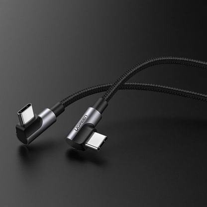 Dátový a nabíjací kábel USB-C - USB-C UGREEN US323 Angled, 60W, 2m, čierny