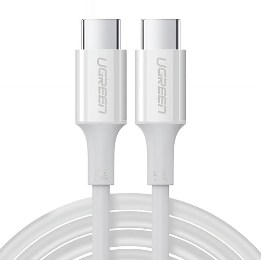 Dátový a nabíjací kábel USB-C - USB-C UGREEN US300, 100W, 2m, Biela