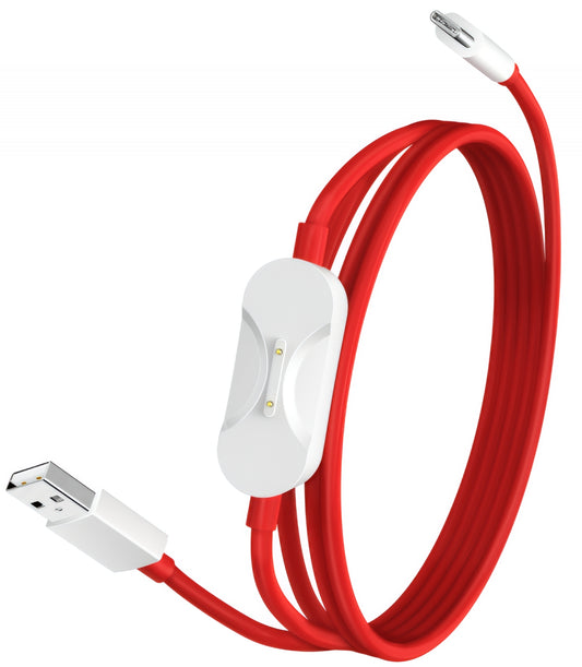 Dátový a nabíjací kábel USB-A - USB-C / Pogo Pin OnePlus DL162, 80W, 1.2m, Červený 5461100665
