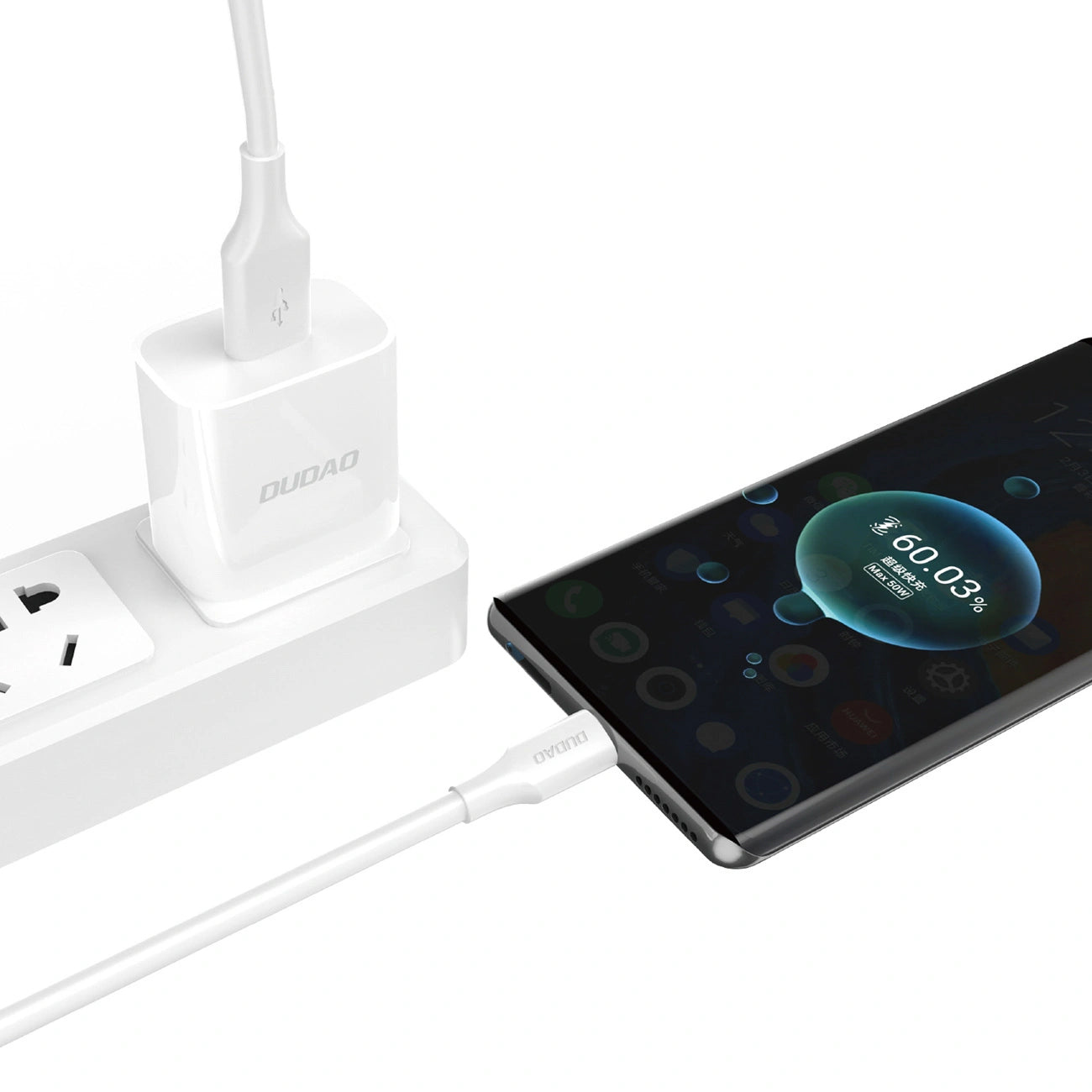 Dátový a nabíjací kábel USB-A - microUSB Dudao L2SM, 18W, 1.2m, Biela