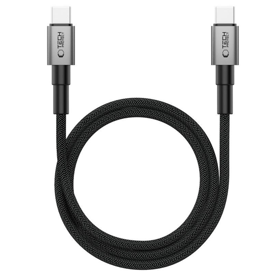 Dátový a nabíjací kábel USB-C - USB-C Tech-Protect Ultraboost DNA MagTwist, 100W, 2m, Sivý