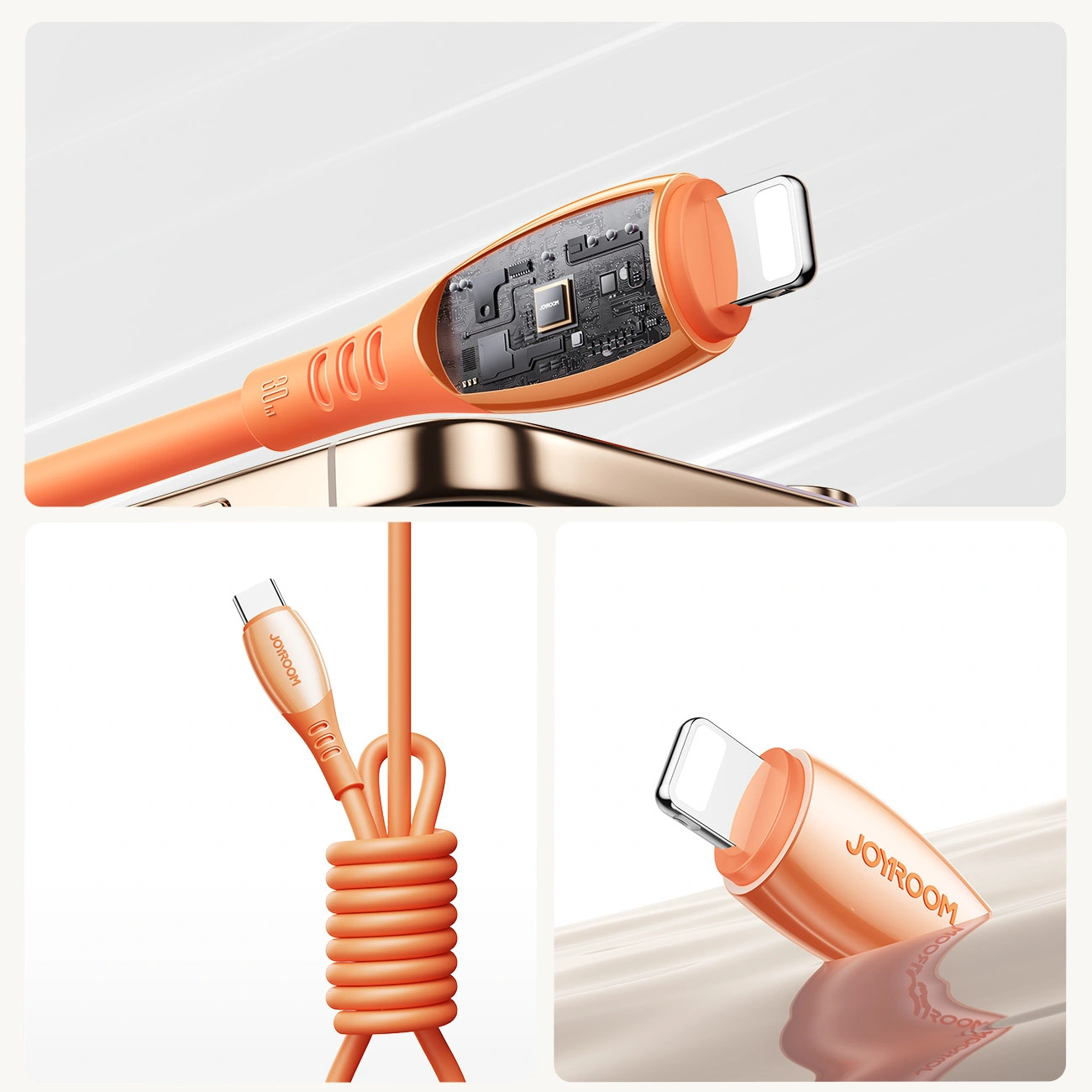 Dátový a nabíjací kábel USB-C - Lightning Joyroom S-A59 Vibrant, 30W, 1.2m, Oranžový