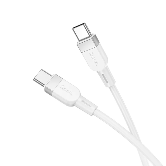 Dátový a nabíjací kábel USB-C - USB-C HOCO X109, 60W, 1m, Biela