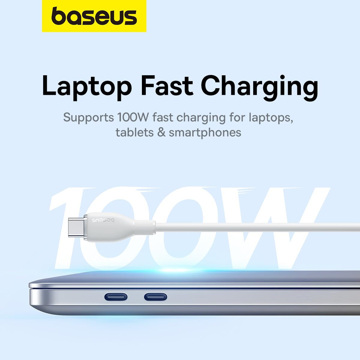 Dátový a nabíjací kábel USB-C - USB-C Baseus Pudding, 100W, 1.2m, Biely P10355702221-00