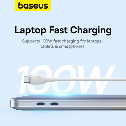 Dátový a nabíjací kábel USB-C - USB-C Baseus Pudding, 100W, 1.2m, Biely P10355702221-00