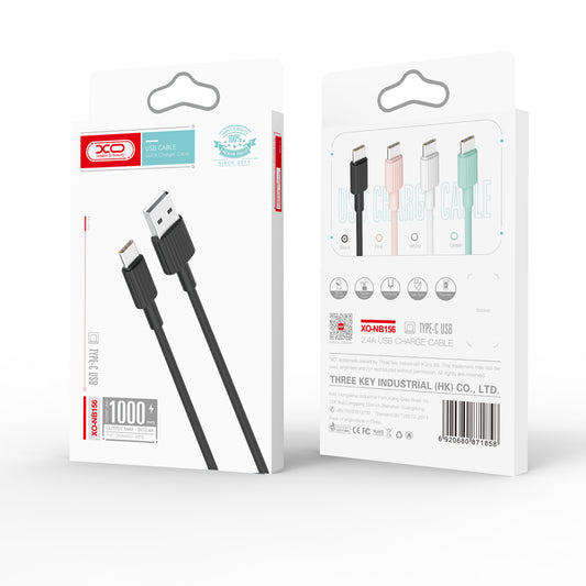 Dátový a nabíjací kábel USB-A - USB-C XO Design NB156, 18W, 1m, čierny