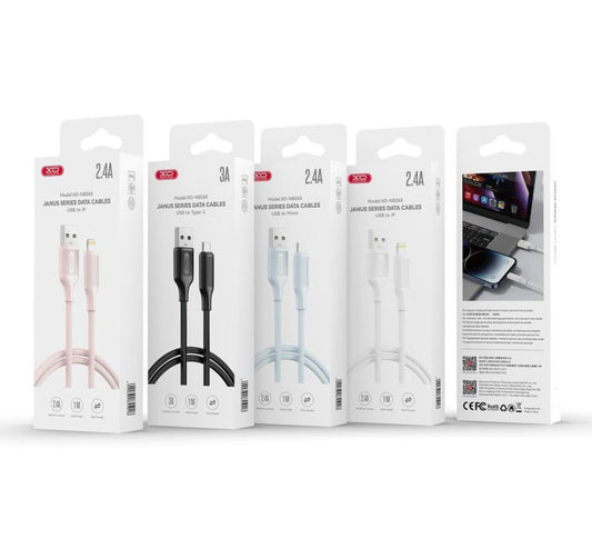 Dátový a nabíjací kábel USB-A - USB-C XO Design NB265, 18W, 1m, Ružový