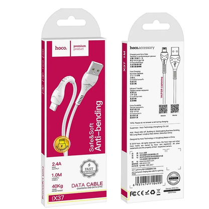 Dátový a nabíjací kábel USB-A - Lightning HOCO X37, 18W, 1m, Biela