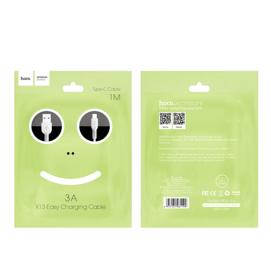Dátový a nabíjací kábel USB-A - USB-C HOCO X13 Easy, 18W, 1m, čierny