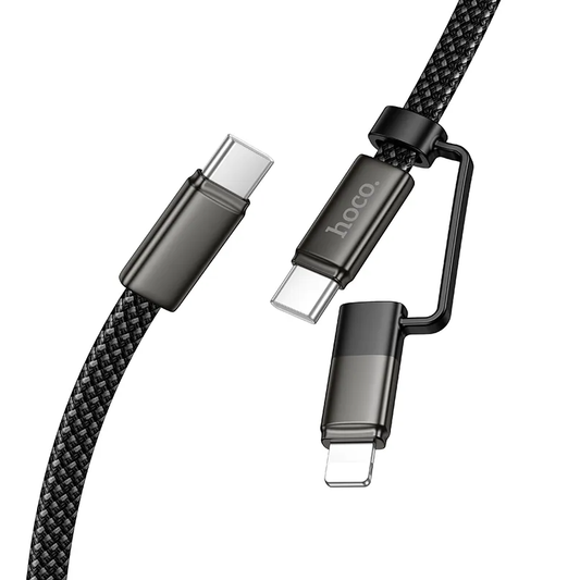 Dátový a nabíjací kábel USB-C - Lightning / USB-C HOCO X125, 60W, 1m, čierny