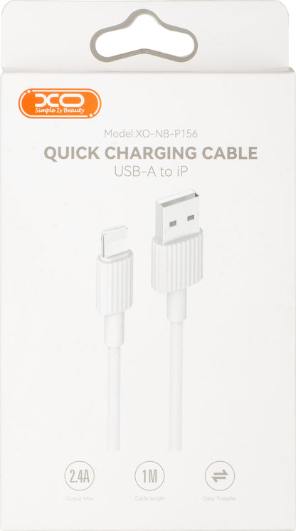 Dátový a nabíjací kábel USB-A - Lightning XO Design NB156, 18W, 1m, Biela