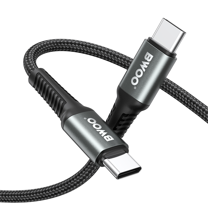 Dátový a nabíjací kábel USB-C - USB-C BWOO BO-X288C-C, 60W, 1m, čierny