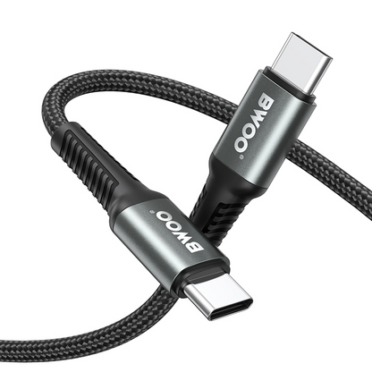 Dátový a nabíjací kábel USB-C - USB-C BWOO BO-X288C-C, 60W, 1m, čierny
