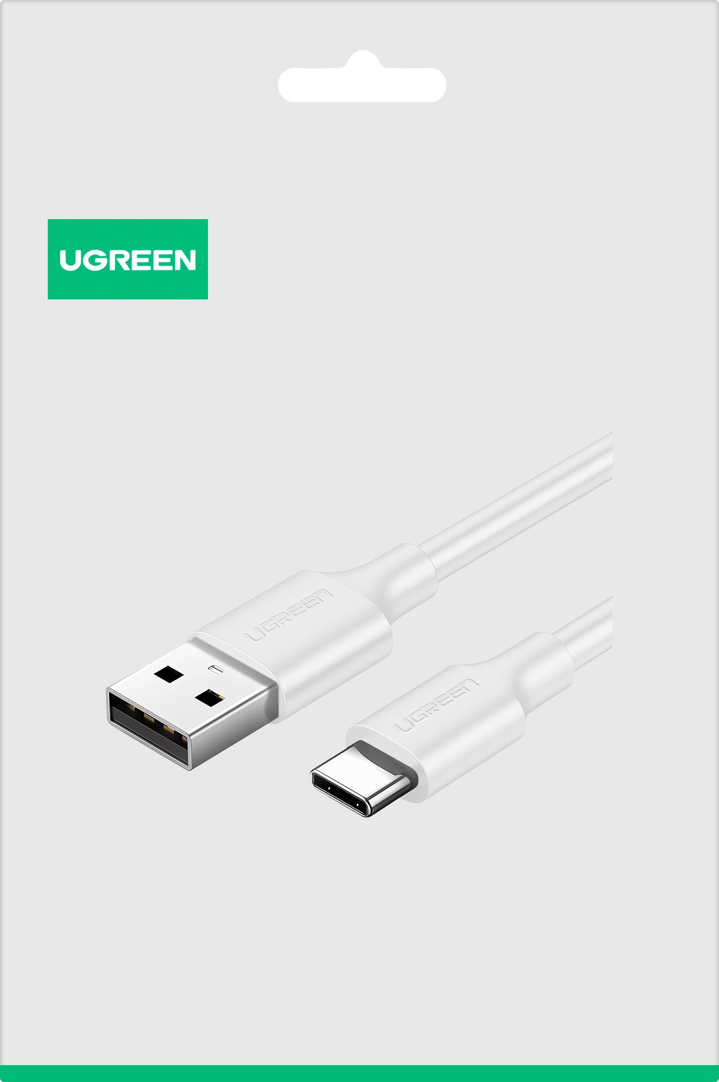 Dátový a nabíjací kábel USB-A - USB-C UGREEN US287, 18W, 1.5m, Biela