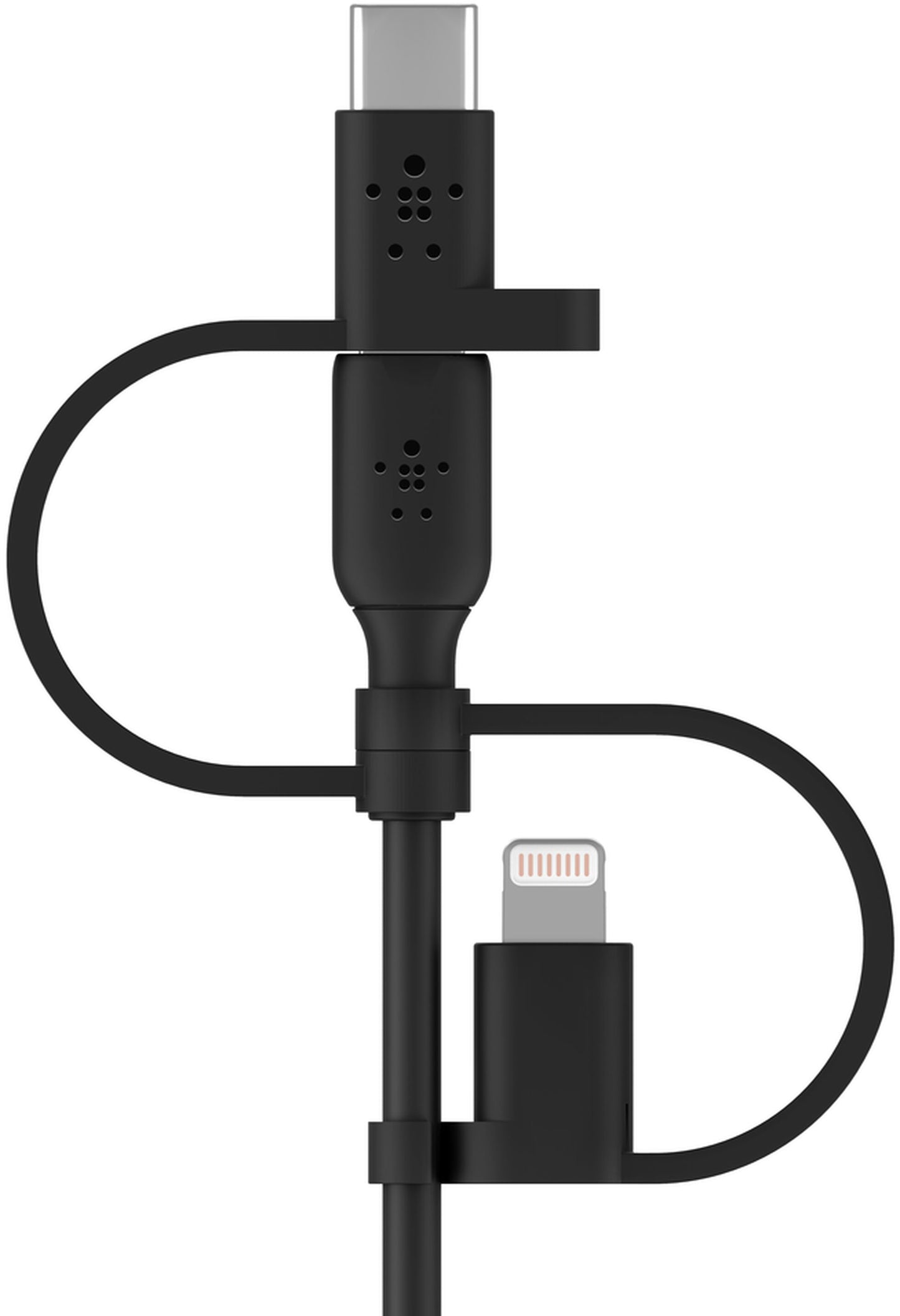 Dátový a nabíjací kábel USB-A - Lightning / microUSB / USB-C Belkin BoostCharge, 1m, čierny CAC001bt1MBK