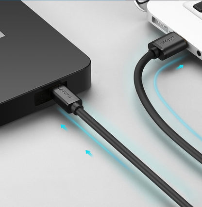 Dátový a nabíjací kábel USB-A - miniUSB UGREEN US132, 2m, čierny