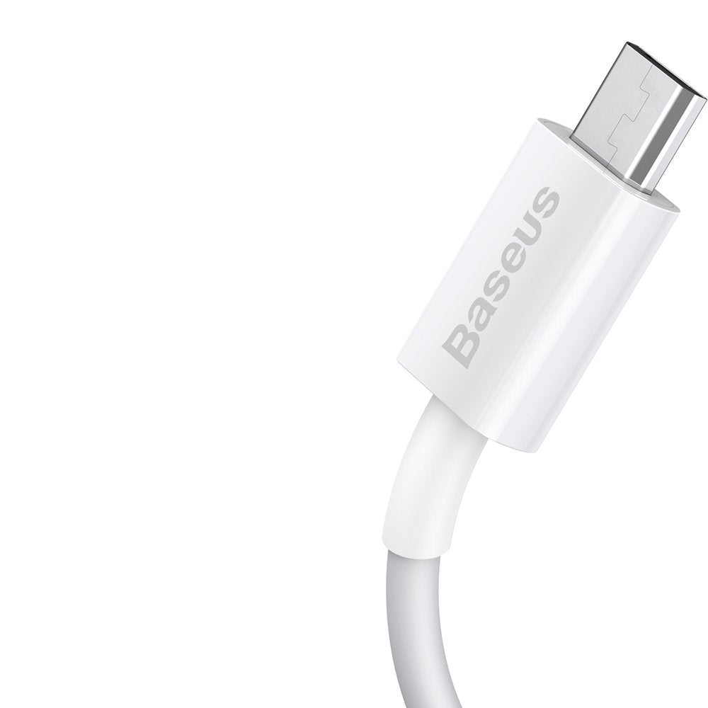 Dátový a nabíjací kábel USB-A - microUSB Baseus Superior Series, 18W, 2m, Biely CAMYS-A02