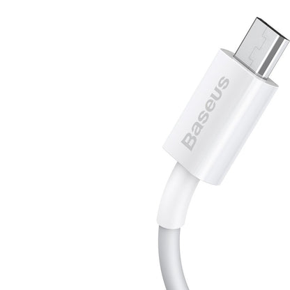 Dátový a nabíjací kábel USB-A - microUSB Baseus Superior Series, 18W, 2m, Biely CAMYS-A02