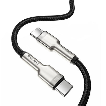 Dátový a nabíjací kábel USB-C - USB-C Baseus Cafule, 100W, 2m, Čierny CATJK-D01
