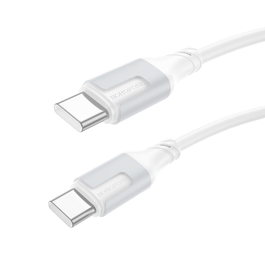 Dátový a nabíjací kábel USB-C - USB-C Borofone BX101 Creator, 60W, 1m, Biela