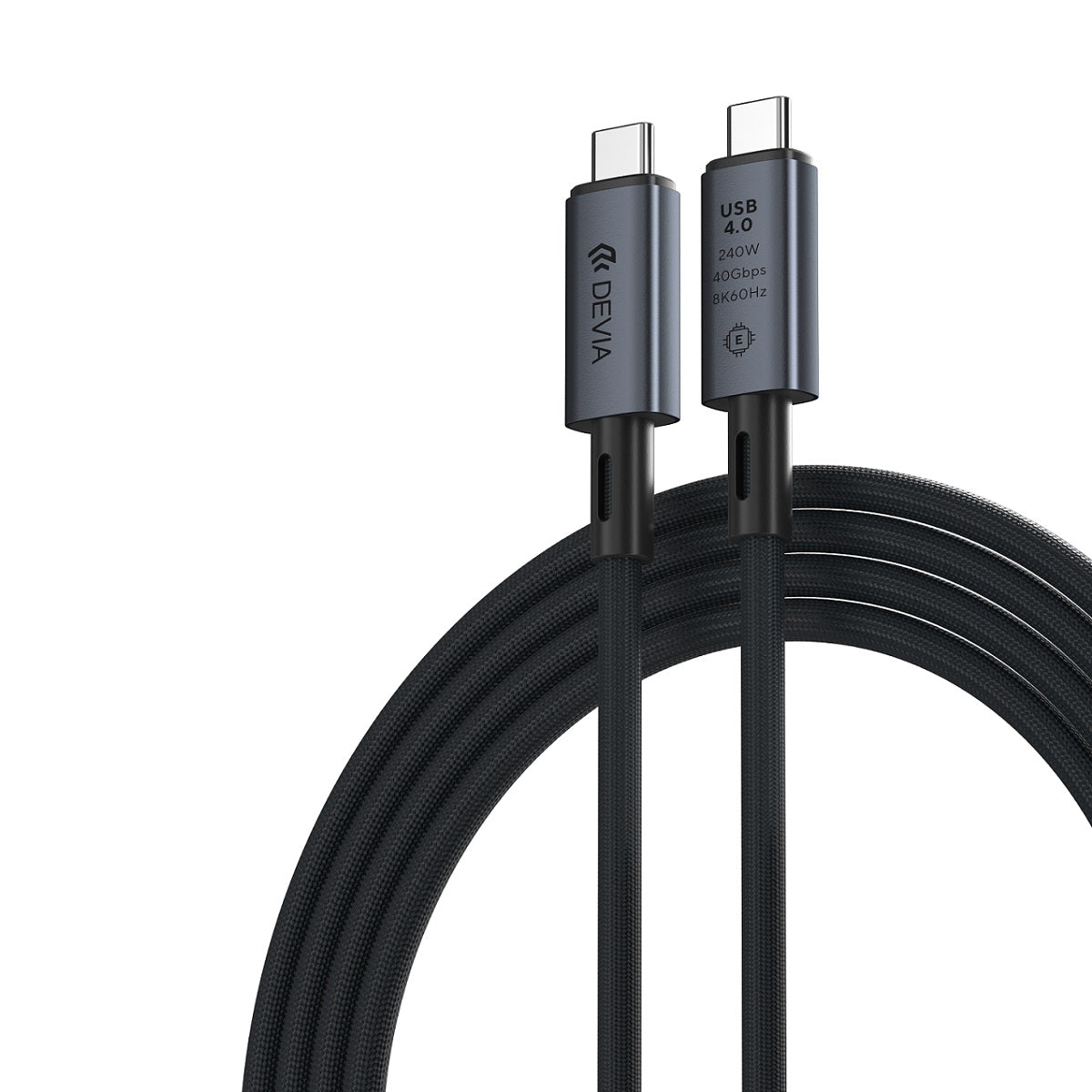 USB-C dátový a nabíjací kábel - USB-C DEVIA EC641, 240W, 1m, čierny