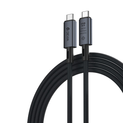 USB-C dátový a nabíjací kábel - USB-C DEVIA EC641, 240W, 1m, čierny