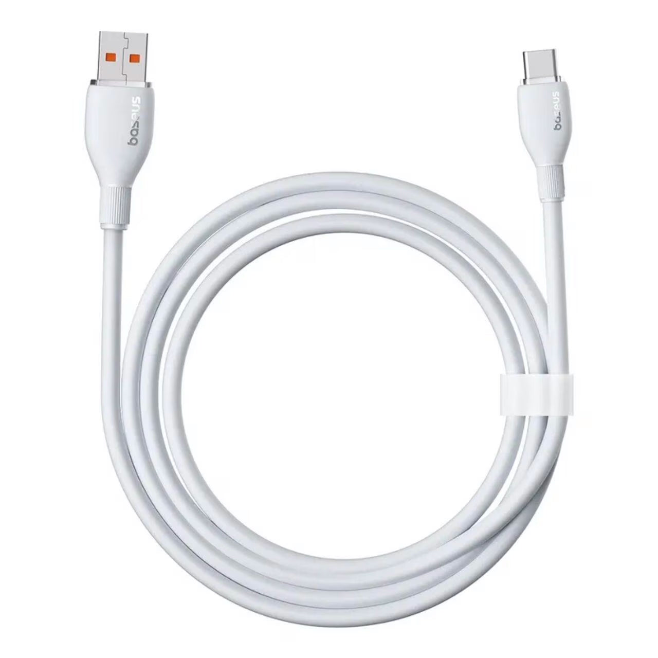 Dátový a nabíjací kábel USB-A - USB-C Baseus Pudding, 100W, 1.2m, biely