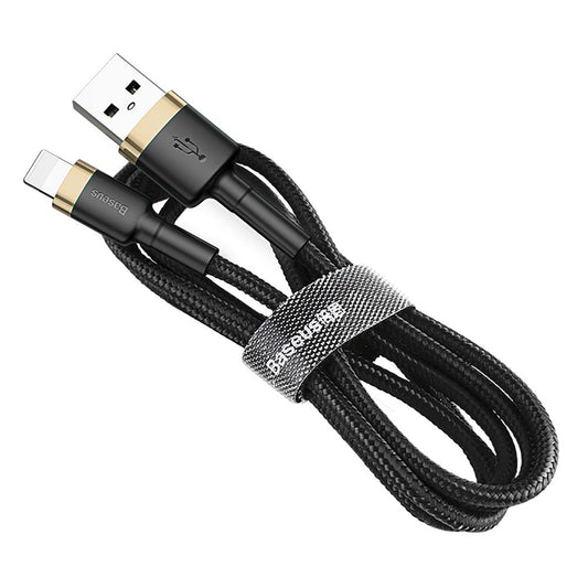 Dátový a nabíjací kábel USB-A - Lightning Baseus Cafule, 18W, 1m, Zlatý