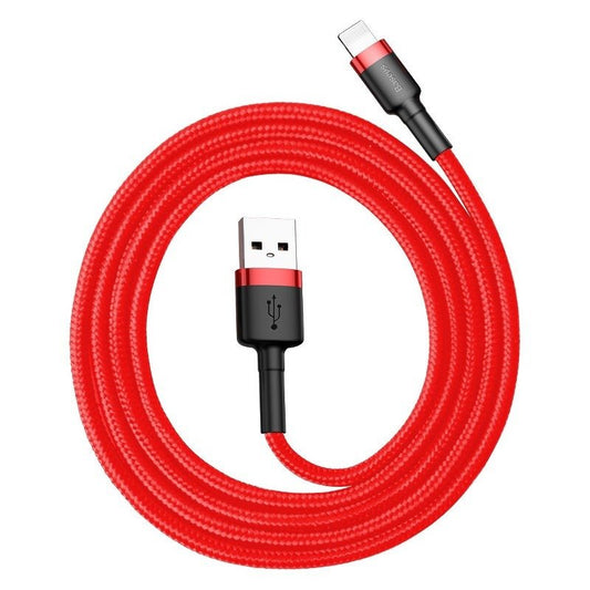 Dátový a nabíjací kábel USB-A - Lightning Baseus Cafule, 18W, 1m, červený CALKLF-B09