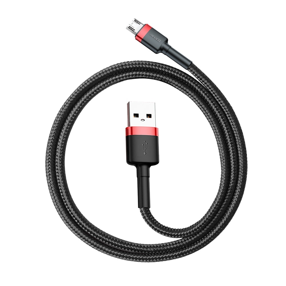 Dátový a nabíjací kábel USB-A - microUSB Baseus Cafule, 18W, 2m, červený