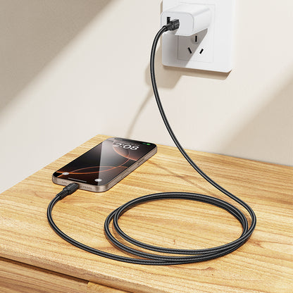 Dátový a nabíjací kábel USB-C - USB-C Borofone BX116 Certain, 60W, 1m, čierny