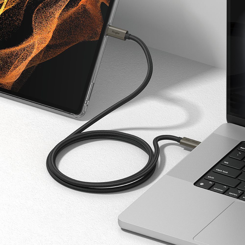Dátový a nabíjací kábel USB-C - USB-C Ringke 2X2, 240W, 1m, čierny