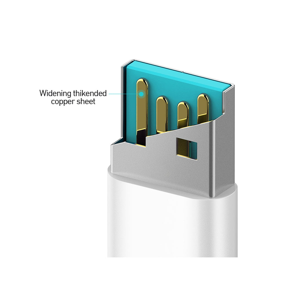Dátový a nabíjací kábel USB-A - Lightning BWOO X172L, 18W, 1m, Biela