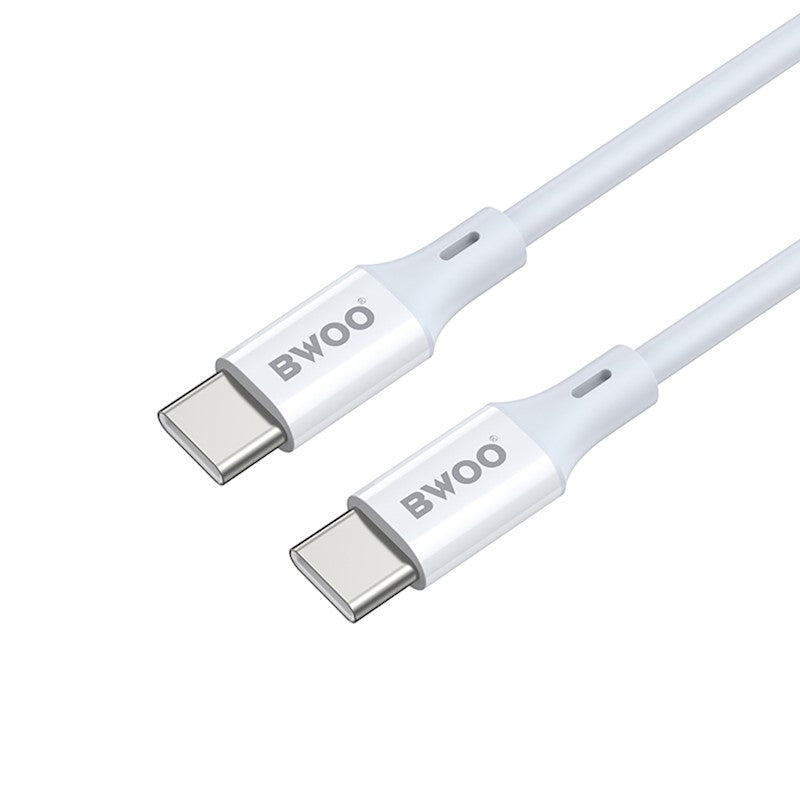 Dátový a nabíjací kábel USB-C - USB-C BWOO X282, 60W, 1m, Biela