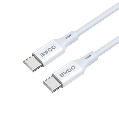 Dátový a nabíjací kábel USB-C - USB-C BWOO X282, 60W, 1m, Biela