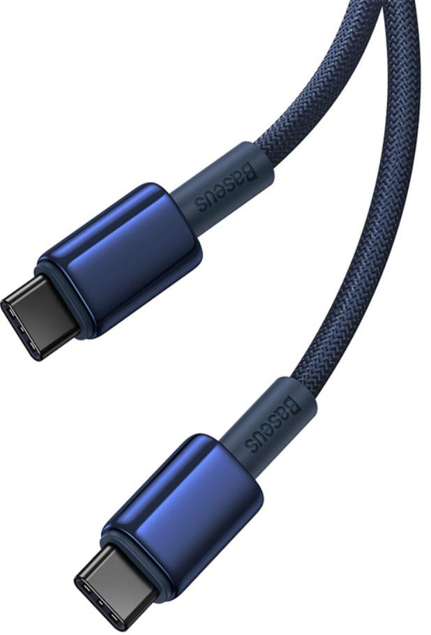 Dátový a nabíjací kábel USB-C - USB-C Baseus Tungsten Gold, 100W, 1m, Námornícka modrá P10319800321-03
