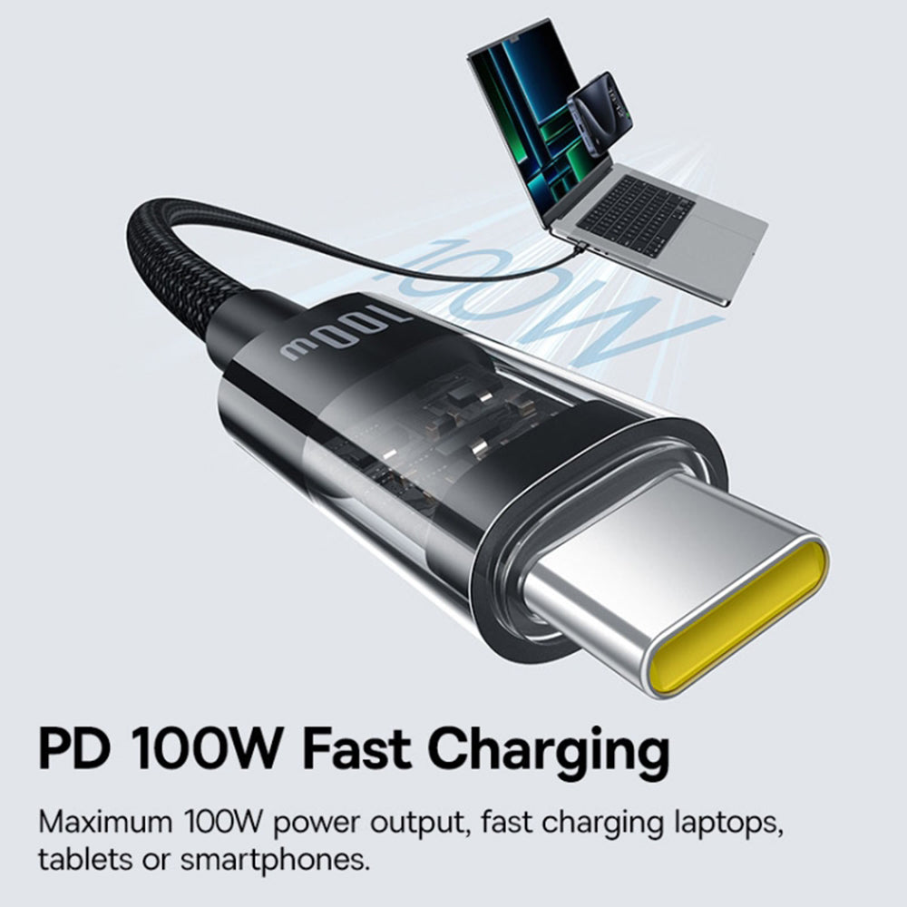 Dátový a nabíjací kábel USB-C - USB-C Baseus Gem, 100W, 1m, Čierny P10373000111-00