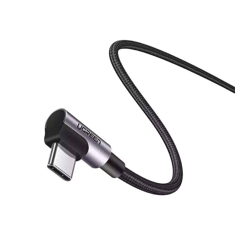 Dátový a nabíjací kábel USB-C - USB-C UGREEN US335 Angled, 100W, 2m, čierny