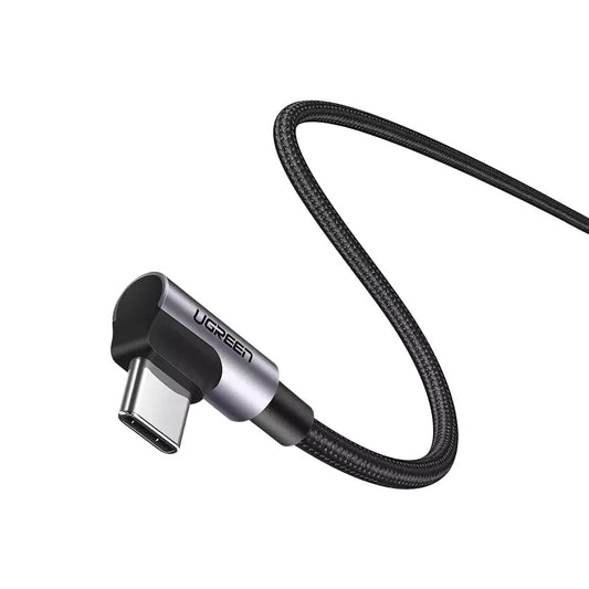 Dátový a nabíjací kábel USB-C - USB-C UGREEN US335 Angled, 100W, 2m, čierny