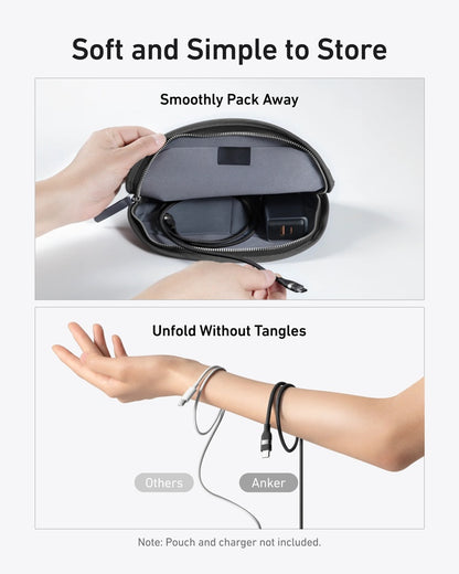 Dátový a nabíjací kábel USB-C - USB-C Anker, 240W, 0.9m, Čierny A82E2H11