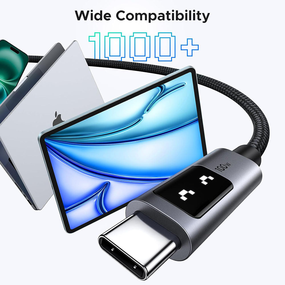 Dátový a nabíjací kábel USB-C - USB-C UGREEN L509, 100W, 0.5m, Sivý