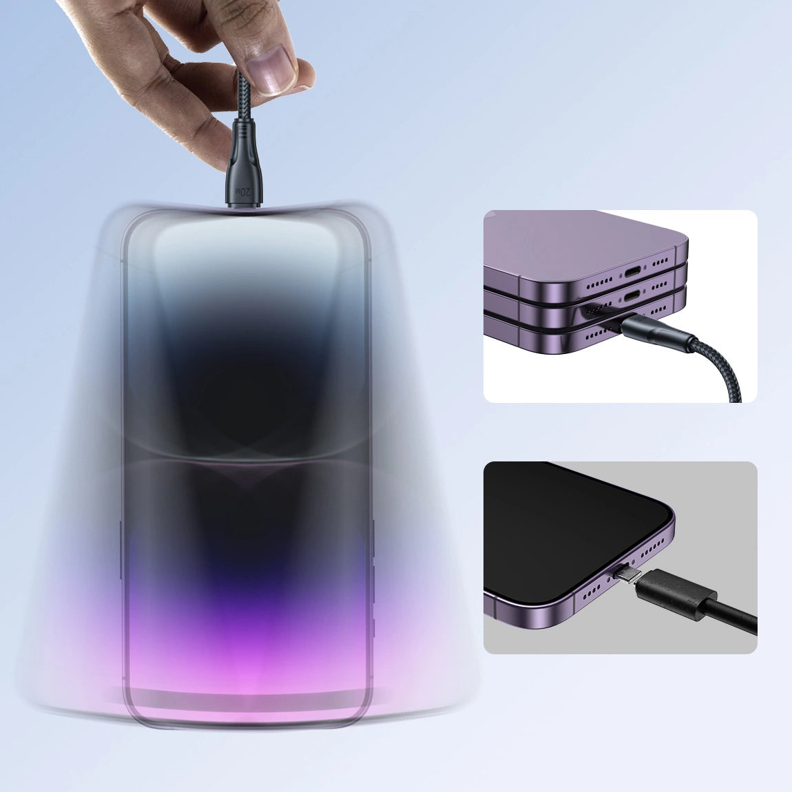 Dátový a nabíjací kábel USB-C - Lightning Joyroom S-A11, 20W, 1.2m, čierny