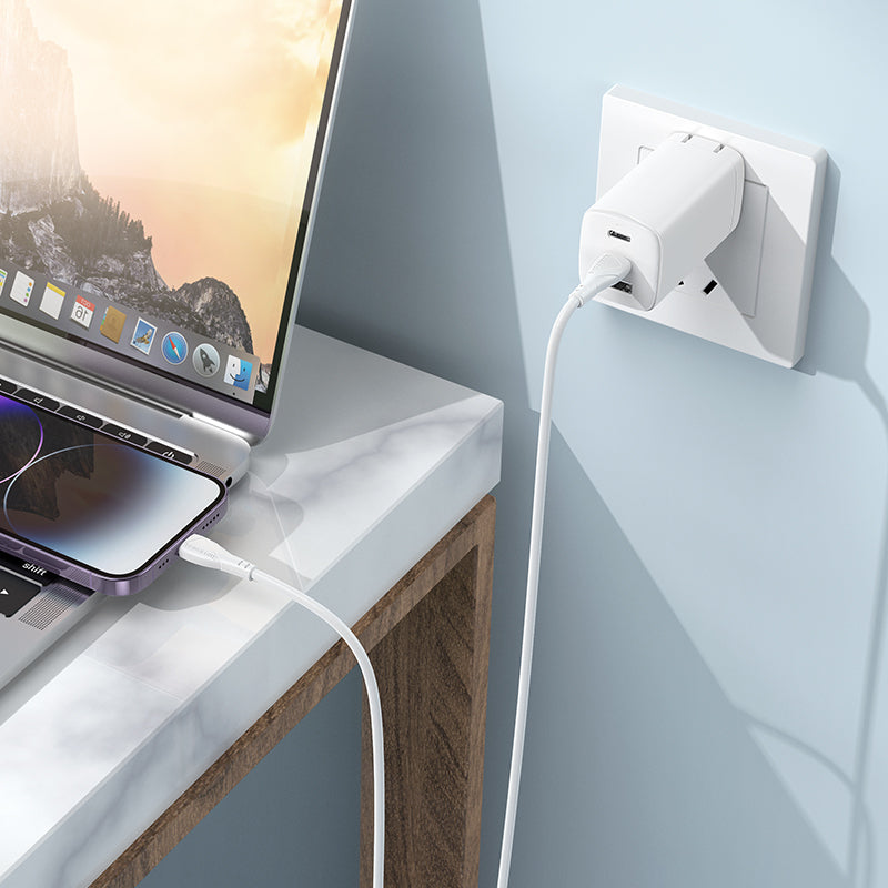 Dátový a nabíjací kábel USB-C - Lightning Borofone BX121 Energy, 27W, 1m, Biela