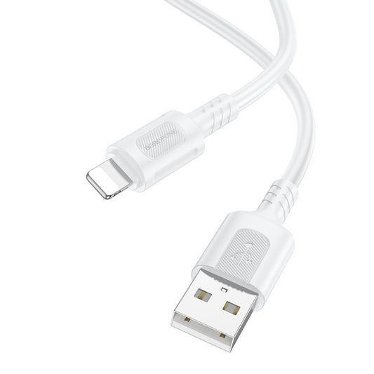 Dátový a nabíjací kábel USB-A - Lightning Borofone BX111 Feliz, 18W, 1m, Biela