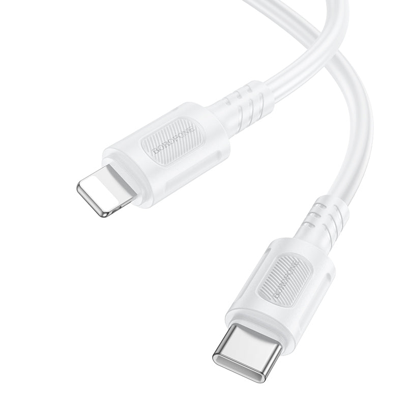 Dátový a nabíjací kábel USB-C - Lightning Borofone BX111 Feliz, 27W, 1m, Biela