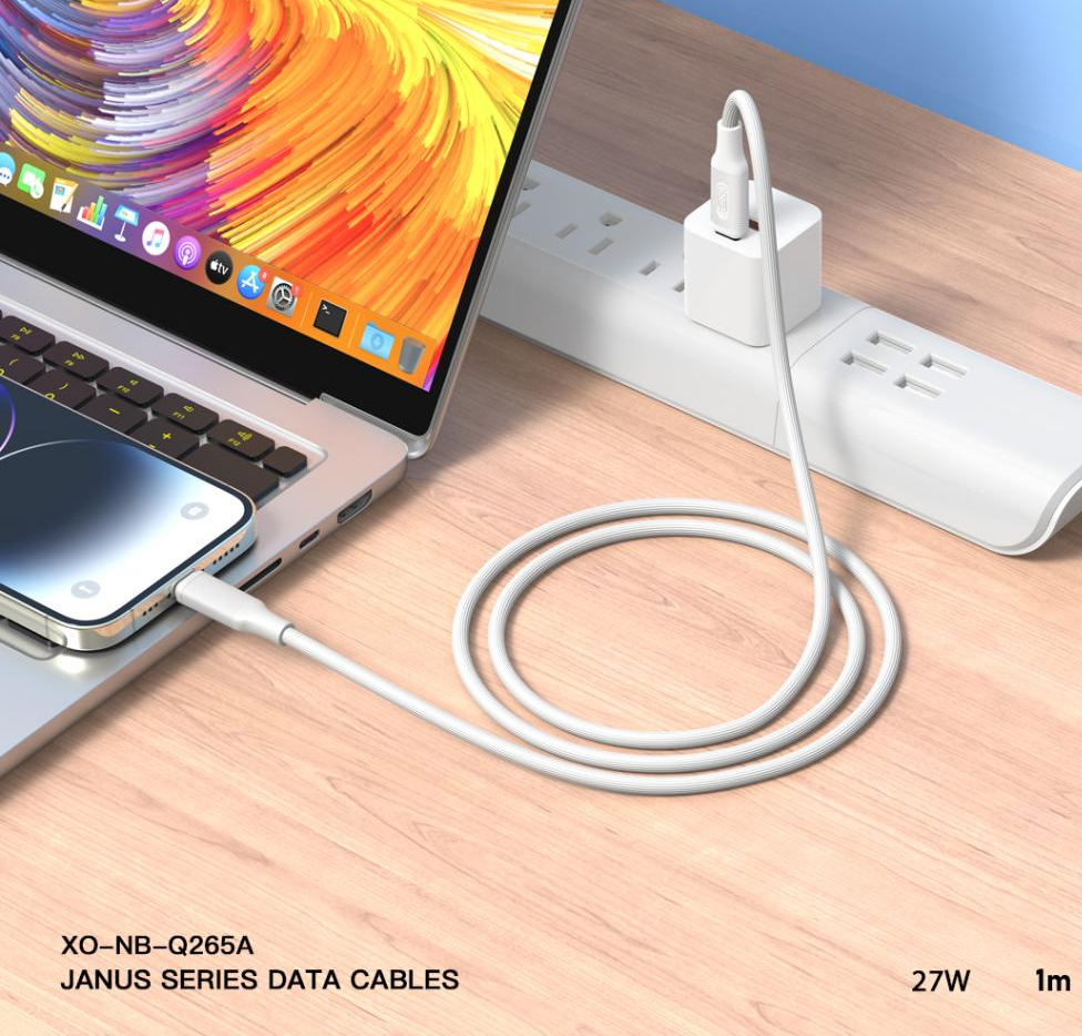 Dátový a nabíjací kábel USB-C - Lightning XO Design NB-Q265A, 27W, 1m, Biela